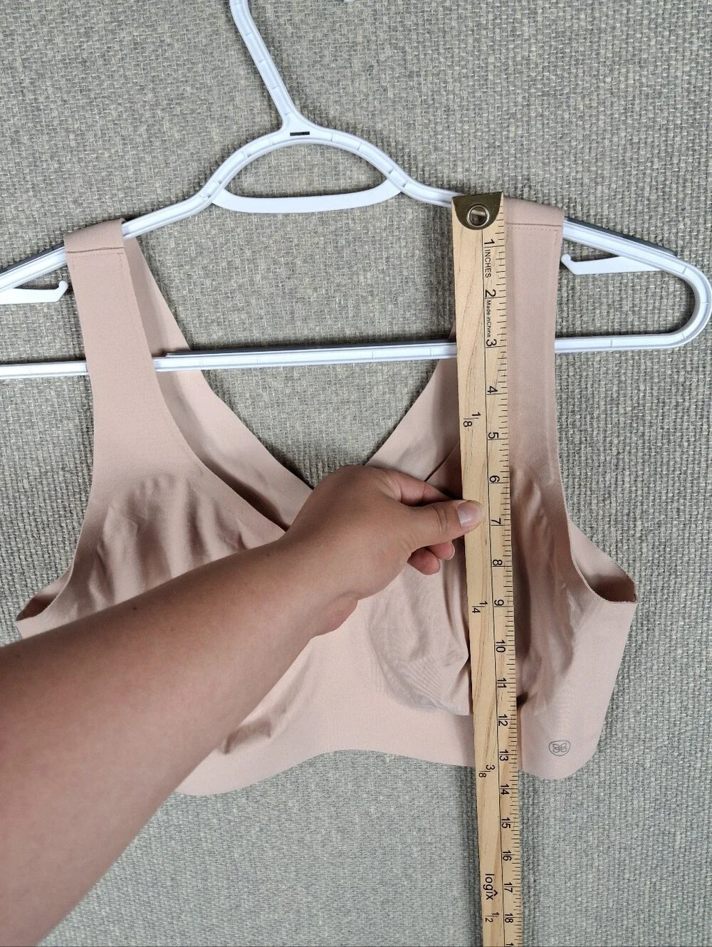 Honeylove SoftForm V-Neck Bra Womens Large Blush Sand Wireless Seamless Lift